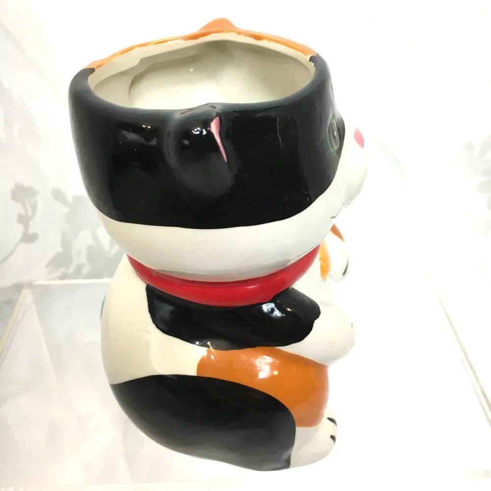 Pier 1 Calico Cat Coffee Tea Cup w/ Surprise Mouse Inside